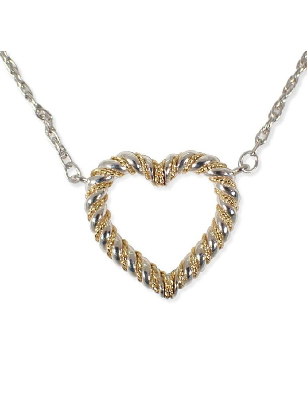 Tiffany & Co 925/750 Twisted Robe Heart Necklace